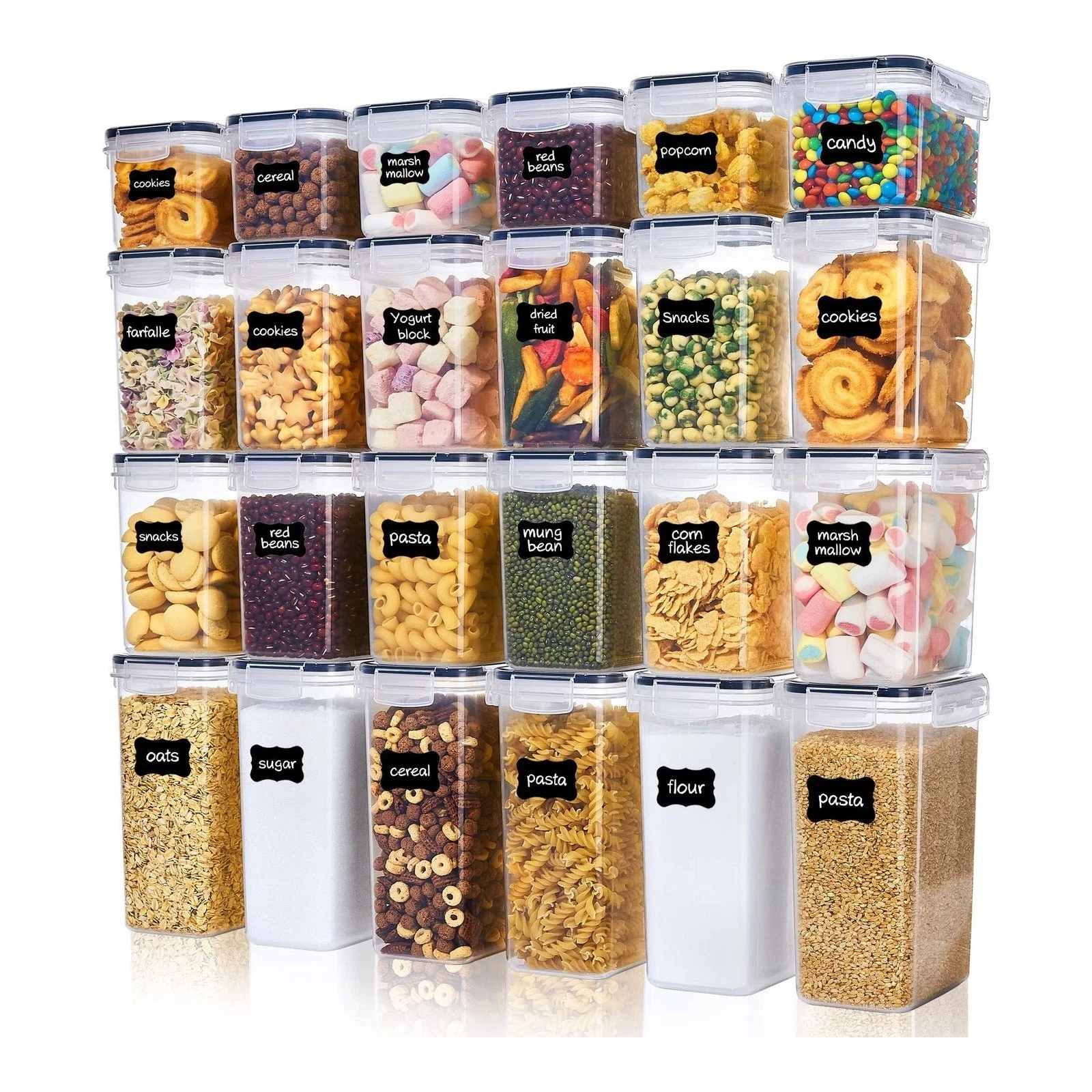 Vtopmart 24 Airtight Food Storage Containers Set, BPA-Free, 4 Sizes