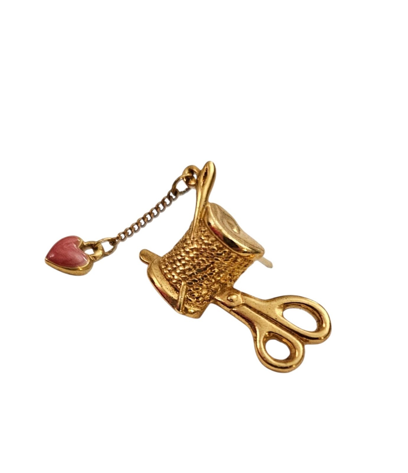 Avon Thread Scissors Needle Pin Dangle Red Enamel… - image 2