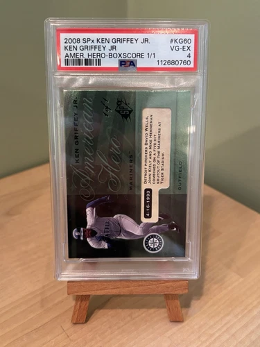PSA 4 2008 SPx Baseball Ken Griffey Jr American Hero Boxscore 1/1