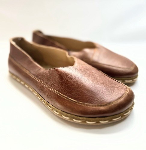 NEW Sabah Style Women’s Yemeni Size 40 US Sz 9.5 Slip On Shoes Brown Leather