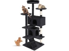 54" Cat Tree Tower Dark Gray Multi-Level Indoor Activity Center easy assemble