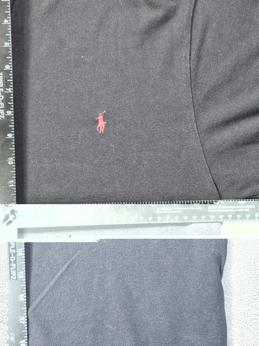 VTG Ralph Lauren Polo Shirt Mens Size LT Large Tall Black Short Sleeve Red Pony - Afbeelding 9 van 10