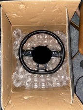 2015-2018 Vw Gti Steering Wheel Blk Leather Red Stitches Multi Function Oem