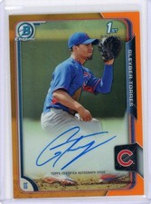 2015 Bowman Chrome 1st Orange Refractor Autograph #BCAPGT Gleyber Torres 8/25