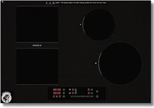 30" Induction Cooktop, 4 Burners, 2500W Boost, 9 Power Levels, Touch Slider, WiF