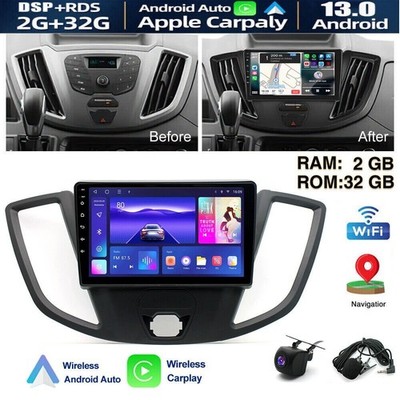 Carplay For Ford Transit Custom 2013-2019 Radio Android 13.0 GPS Navi WIFI RDS
