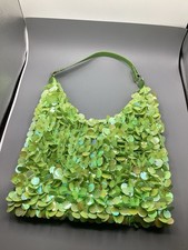 Vintage Y2K Green Sequin Hobo Slouch Shoulder Bag Tote Handbag Purse-NEW!!!