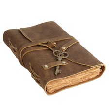 TUZECH Leather Vintage Journal Retro Travel 7 x 5 Inches Unlined, Brown