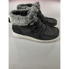 Hey Dude Eloise Black Faux Fur Ankle Boots Womens 6 121894900