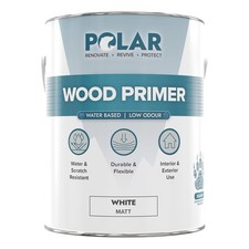 Polar Wood Primer 84 Fl Oz Matte White Water-Based Interior Exterior Wood Painte