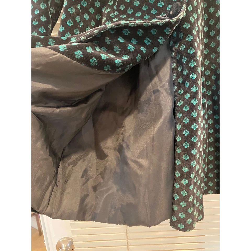 Rothschild Vintage Girl's Velvet Dress Coat Green Clover Made in USA Size 6 READ - Image 4 of 4