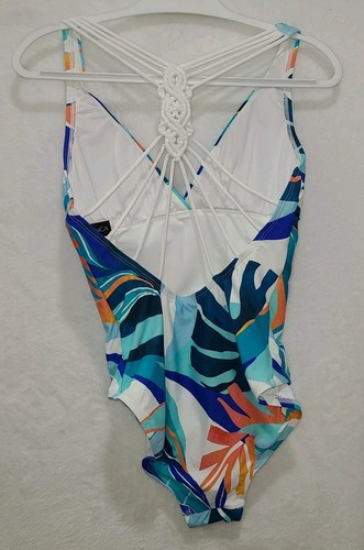 La Blanca Coastal Palms Cross Back One Piece Swimsuit NWT Retail $135 - 12 - Picture 4 of 11