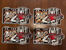 4-VINTAGE SNAP-ON TOOLS ON THE MOVE HOT ROD PEEL-AWAY FOIL STICKERS DECALS
