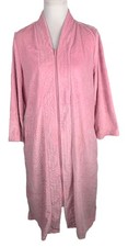 Adonna Velour Zip Front Pink Rose Dream Robe Size PM Pockets NWT 59