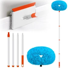 Baseboard Cleaner Tool with Handle, Extendable Long Handle Blue 