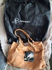 b makowsky leather handbag new with tags supple soft tan