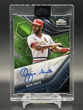 Ozzie Smith 2023 Topps Chrome Black Encased On Card Auto Green /99 Cardinals