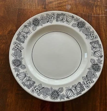 Brindley Manitou Ironstone Side Plate 6.5” Black White Floral