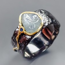 Jewellery Blue Sapphire Ring 925 Sterling Silver Size 7 /R435078