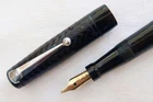 VINTAGE SWAN SM100/60 MABIE TODD FOUNTAIN PEN, BLACK CHASED HARD RUBBER C1930