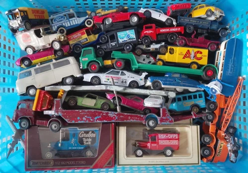 ORIGINAL VINTAGE DIECAST TOY JOB LOT CORGI MATCHBOX & OTHERS CAR TRANSPORTER etc