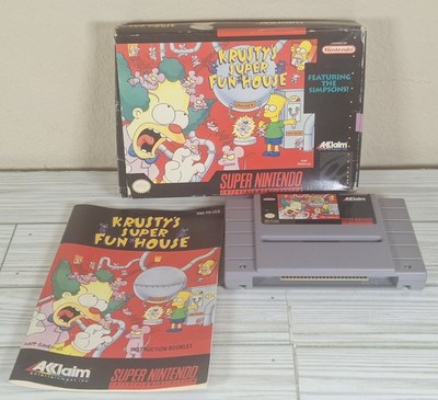Krusty's Super Fun House (Nintendo SNES, 1992)  Tested/Working