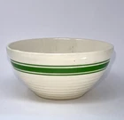 Vintage Large Hull Green Stripe Beehive Mixing Bowl 8.5" Yelloware USA