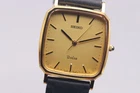 [Near MINT] Vintage SEIKO Dolce 5E31-5A80 New Strap Gold Dial Quartz Men's