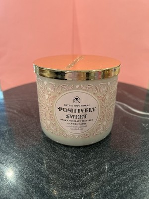 Bath And Body Works Positively Sweet Dark Chocolate Truffles 3 Wick Candle