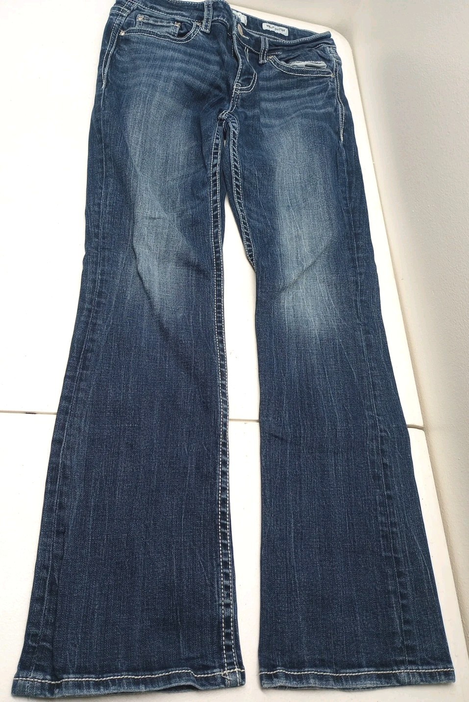Daytrip Women’s Virgo Bootcut Low Rise Jeans 27R Stretch Dark Wash