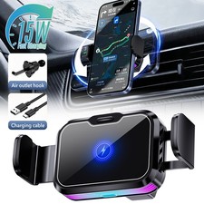 15W Wireless Auto-Clamping Car Charger Mount Holder for iPhone 13 14 15 16 17