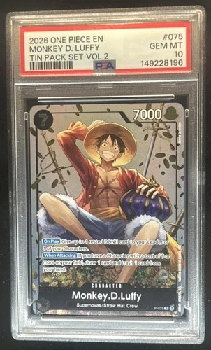 2026 One Piece Monkey D. Luffy Promo Tin Pack PSA 10 GEM MINT