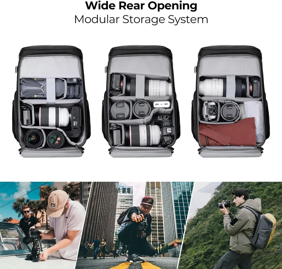 K&F CONCEPT Camera Backpack for Photographers 25L Large Dslr Waterproof Bag - Image 3 of 4