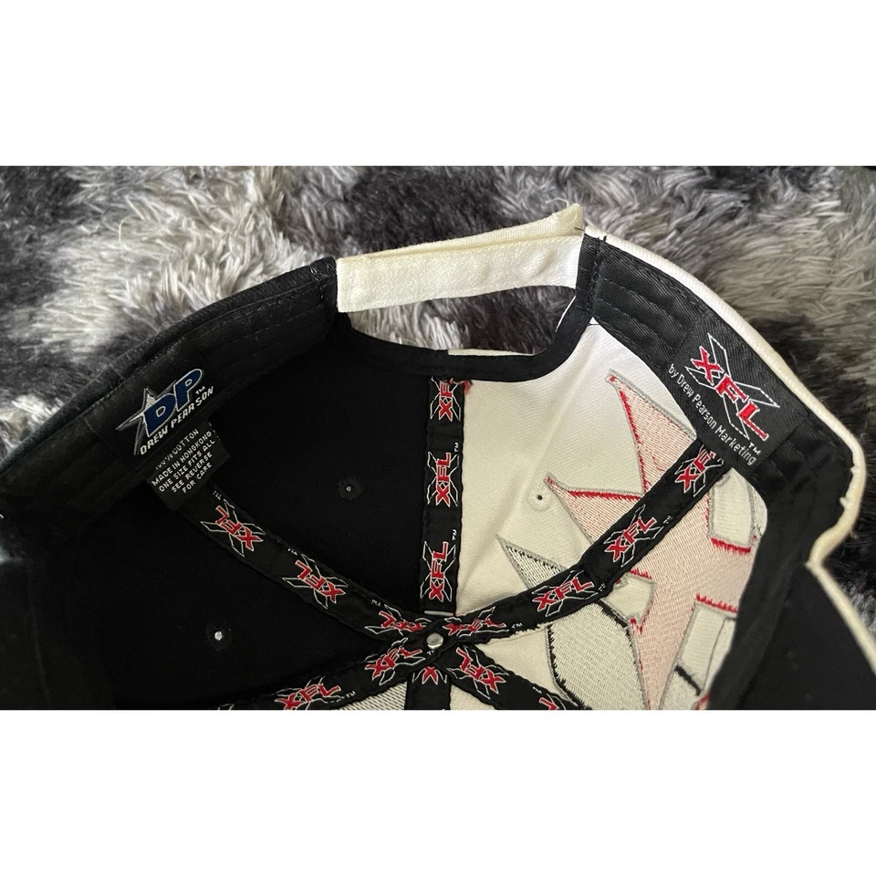 Винтажная 2001 XFL Drew Pearson большой логотип раздельный дизайн двухцветный ремень назад шляпа - Изображение 3 из 3