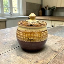 Gorgeous Slipware Jam Pot by Sidney Tustin for Winchcombe Studio Pottery 10x9cm