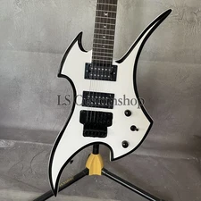 White Rockingbird Electric Guitar Open Pickups Floyd Rose Rosewood Fretboard