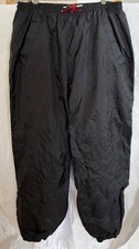 Vintage 90s Marlboro Unlimited Fleece Lined Black Nylon Track Pants Mens Large