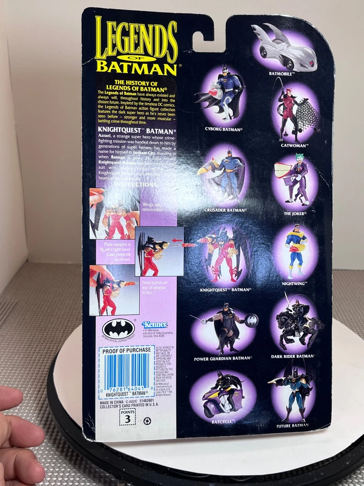 FIGURA DE 5 PULGADAS LEGENDS OF BATMAN KNIGHTQUEST BATMAN -SIN ABRIR EN CAJA - 1994 Foto 2 de 4