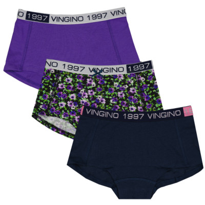 VINGINO Mädchen 3tlg. Set Boxershorts Slips G221-SPRING 3PACK royal purple