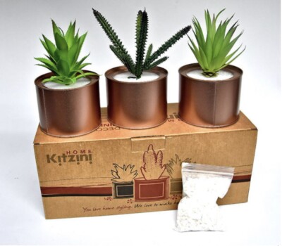 Set Konvolut 9 künstliche Sukkulenten Pflanzen Rosegold Töpfe Home Office Deko