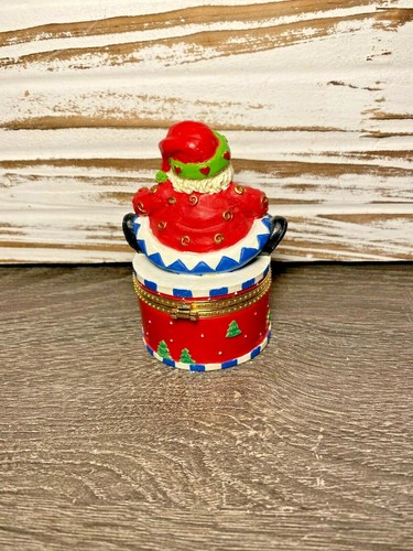 Babbo Natale "Gioia al Mondo" Scatola Portagioie con Cerniera Decorazione Natalizia - Foto 4 di 5