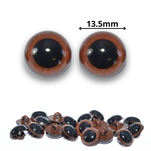 Brown Half Round Button Eyes Sew On for Teddy Bear/Animal Soft Toy Making - Picture 8 of 12
