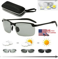 Men's Photochromic Sunglasses Polarized Transition Sun Lens UV Glasses NICE USA