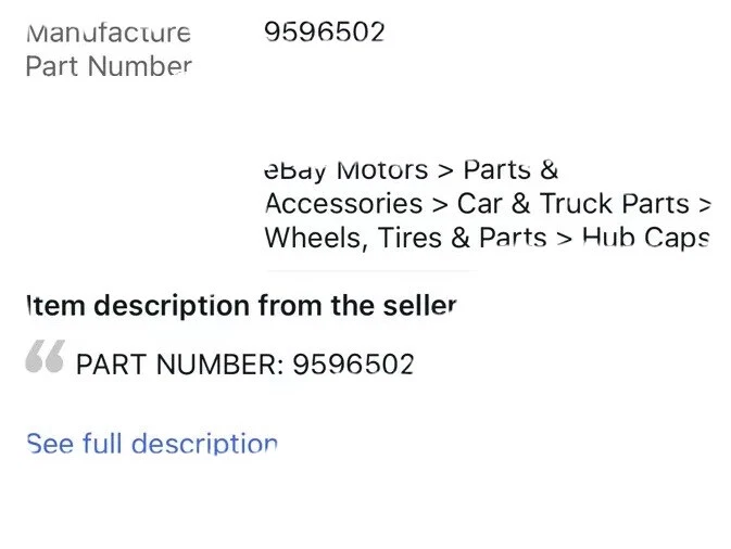 Pontiac Montana 2006-2009 fabricante original 17"" tapacubos 6 pernos como nuevo restaurado 9596502 Foto 2 de 3