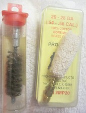 2 lot,Kleen-bore A-184 bore brush, 20 Gauge Shotgun Cotton MP20 Bore Mop New set