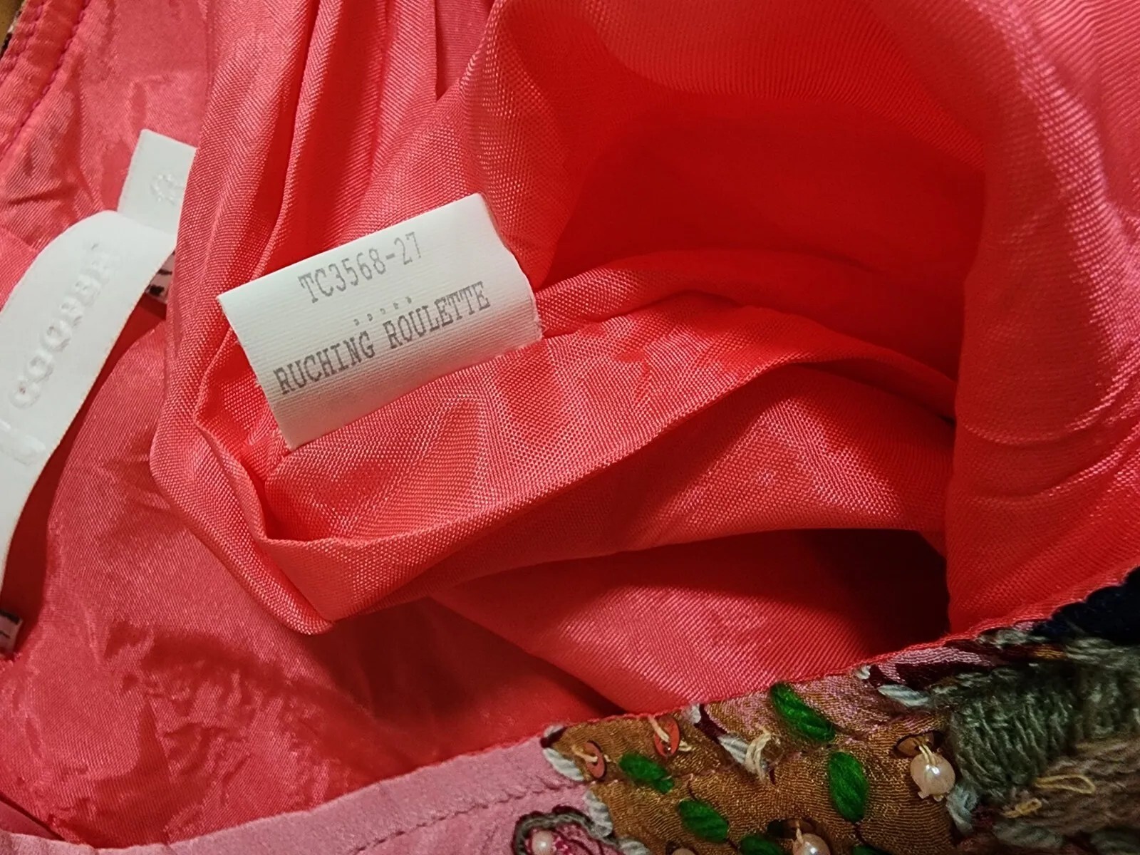 TRELISE COOPER 100 SILK Ruching Roulette Embellished Midi Skirt in