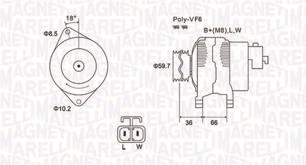 MAGNETI MARELLI 063731901010 Alternator for OPEL,VAUXHALL