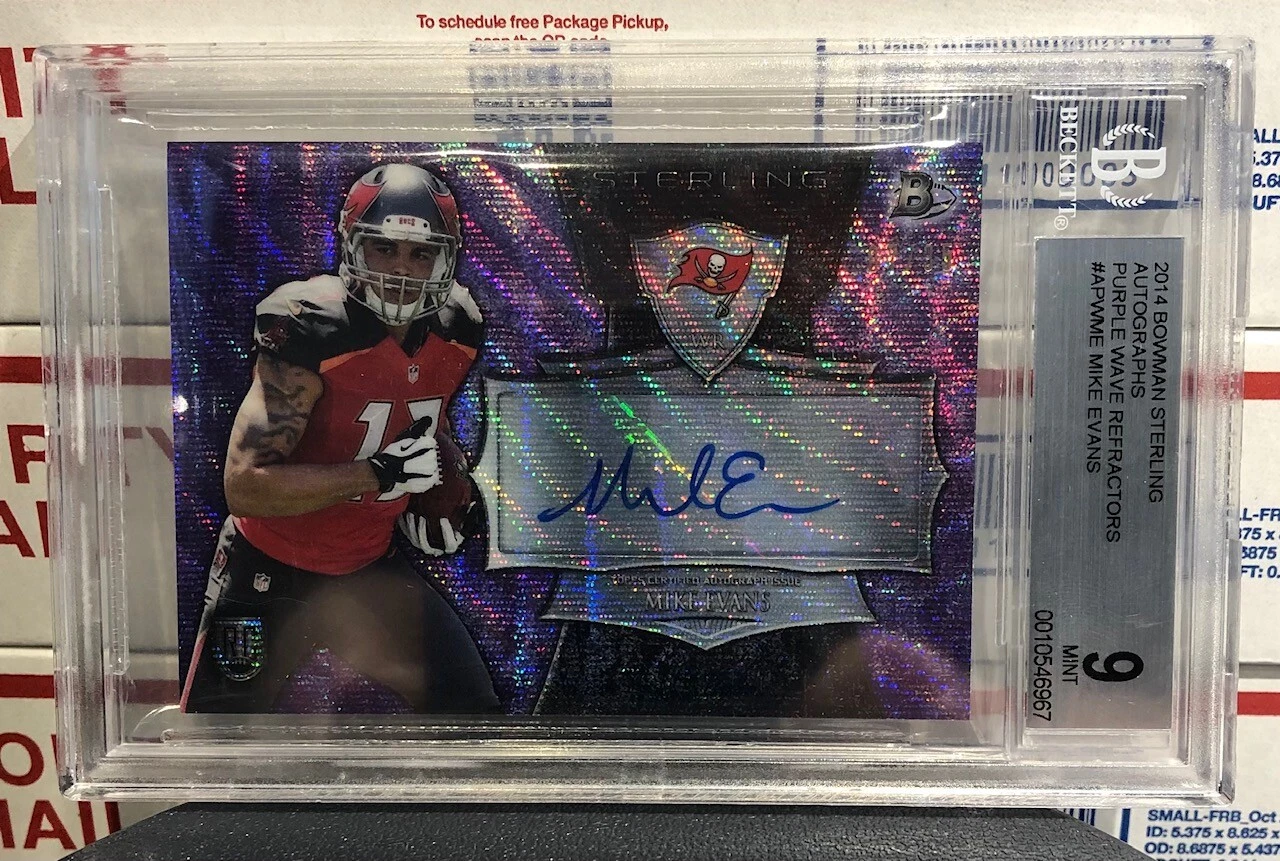 Mike Evans Bowman Sterling Autograph Purple Wave #APWME Base