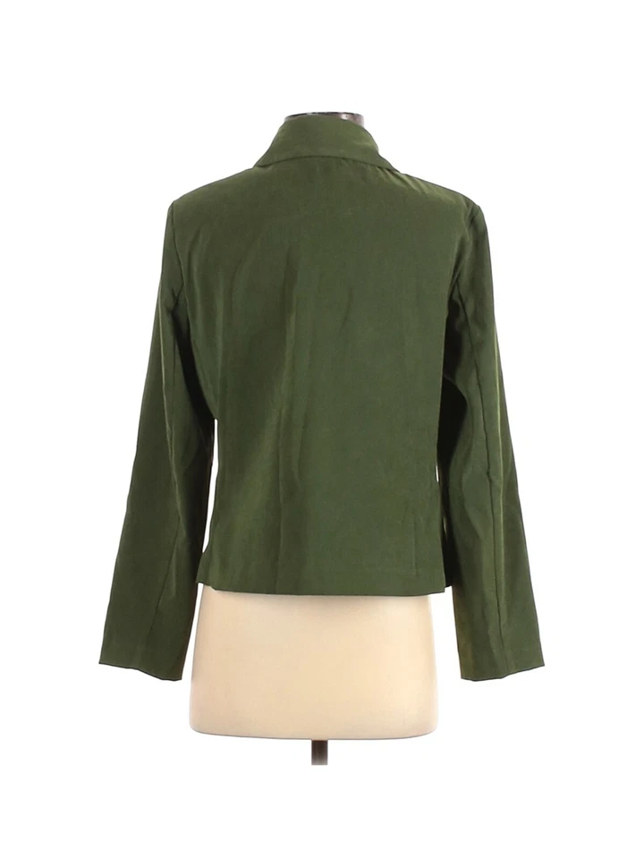 Blazer Dressbarn Mujer Pequeño Tres Botones Chaqueta Verde Manga Larga Carrera Foto 3 de 3