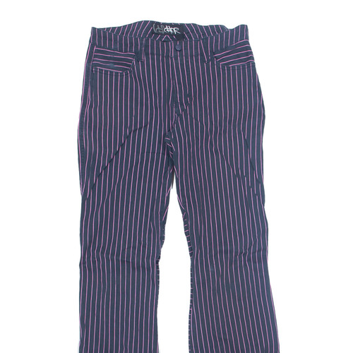 CHOR Striped Lace Up Trousers Black Regular Bootcut Womens W30 L30 - Picture 2 of 6